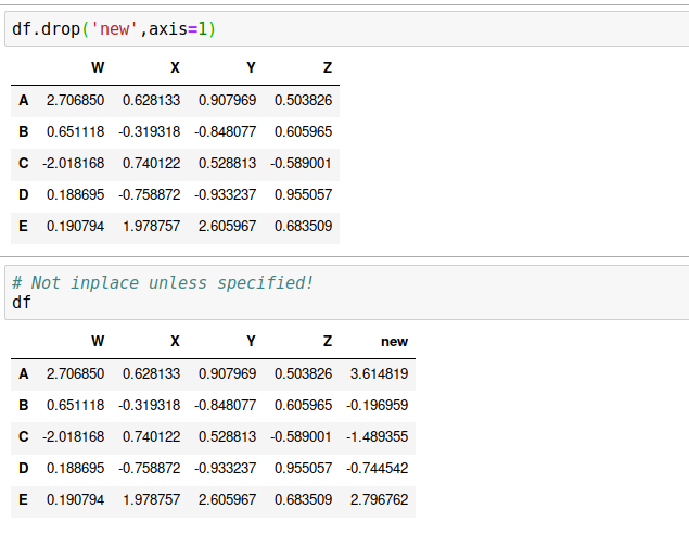 Dropping &quot;new&quot; from the DataFrame