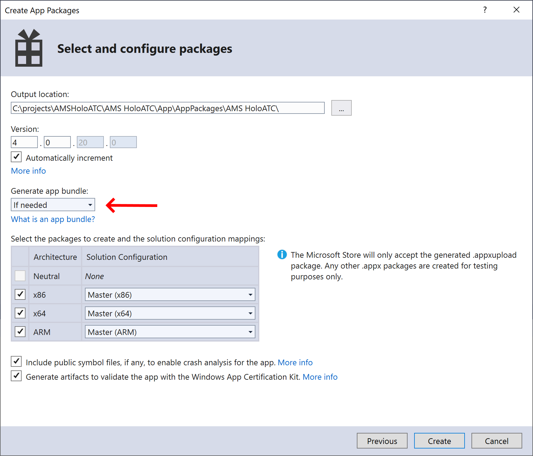 default setting of the generated C++ setting